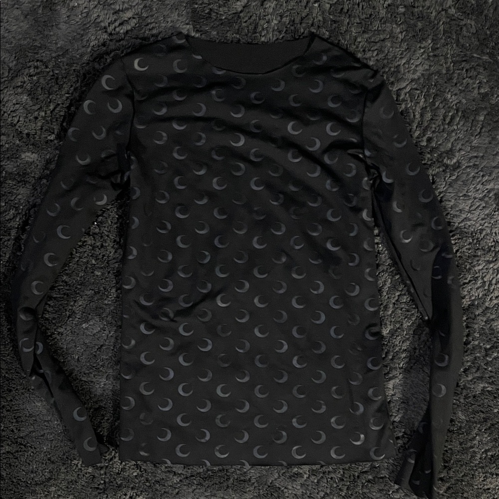 Marine Serre Black Crescent Moon Long Sleeve Tee